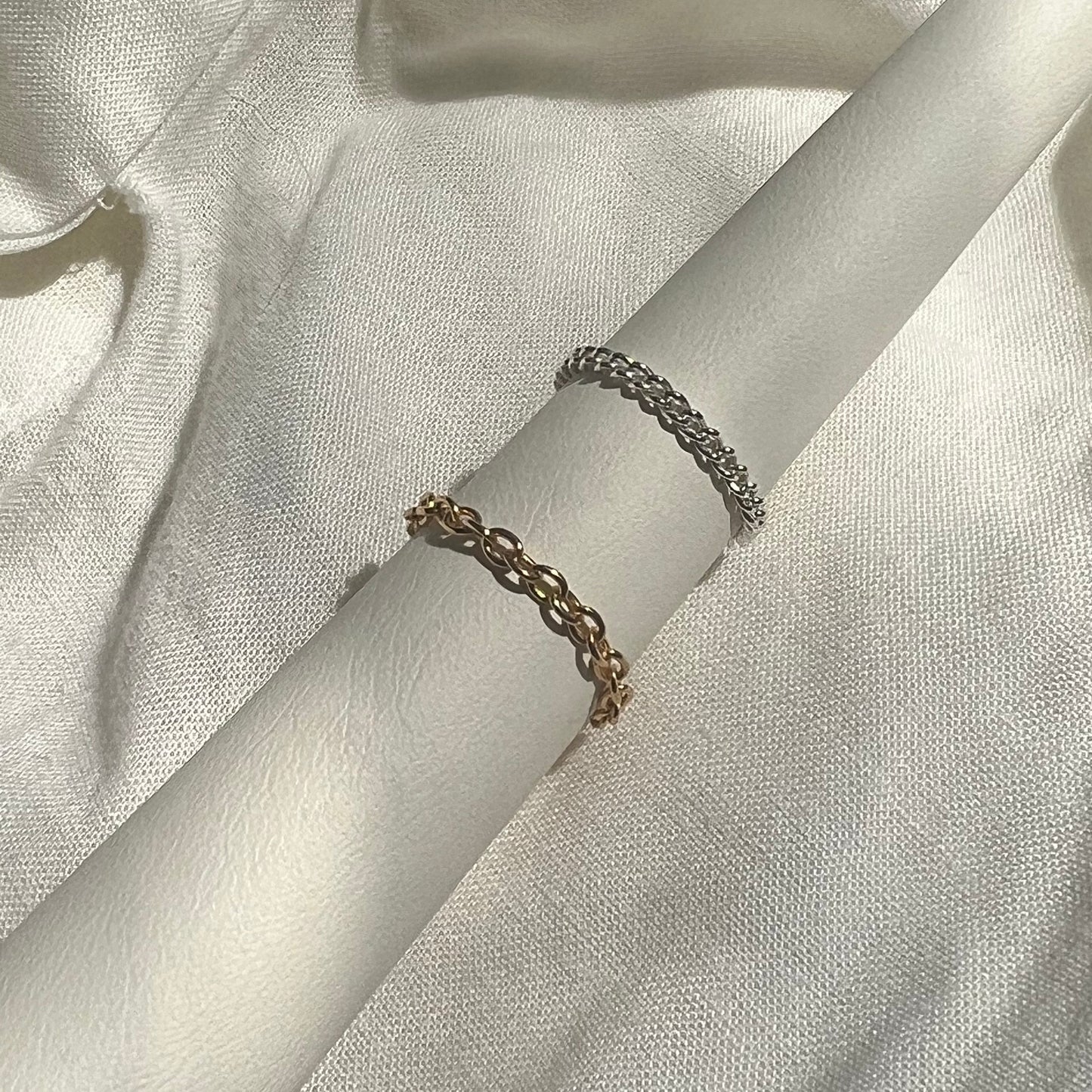 Silver Curb Chain Ring