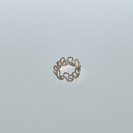 9ct Yellow Gold Mr Squiggly Ring (Large)